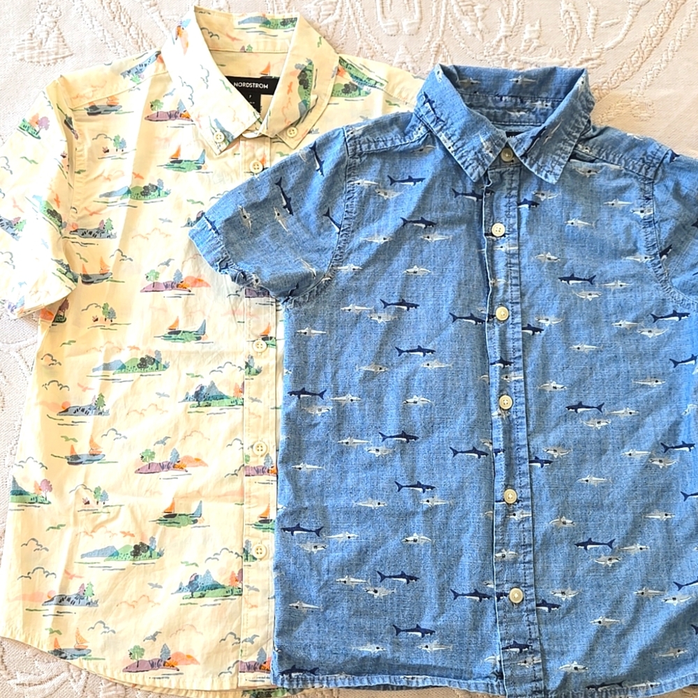 OshKosh Cotton Short-Sleeve Button-Down Shirt Bundle Boys 7